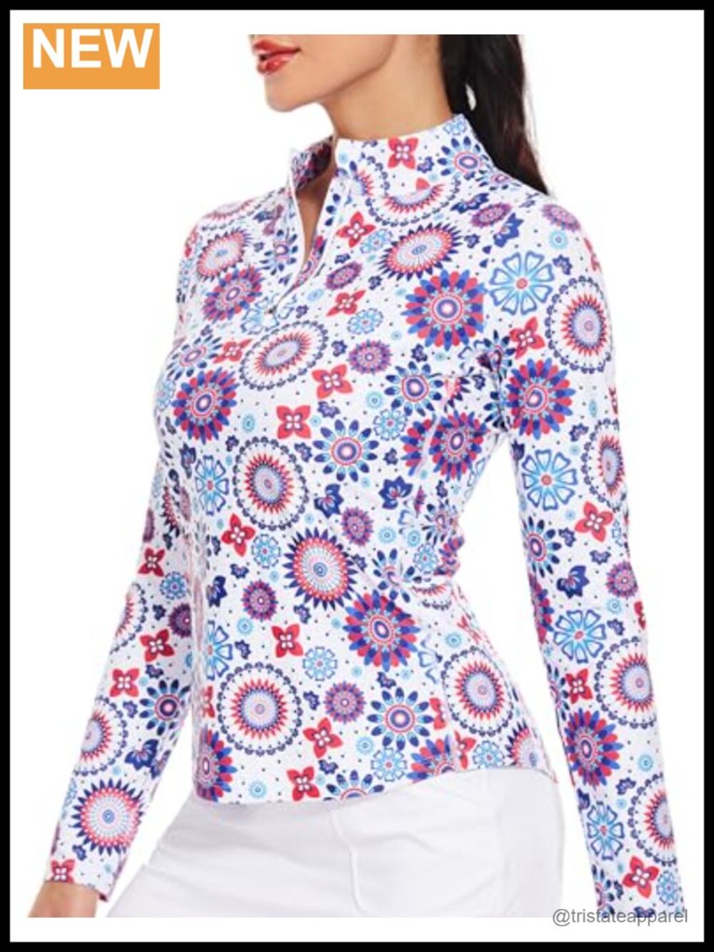 Womens Long Sleeve Quarter Zip Golf Shirt Athletic Pullover Sun Protection with